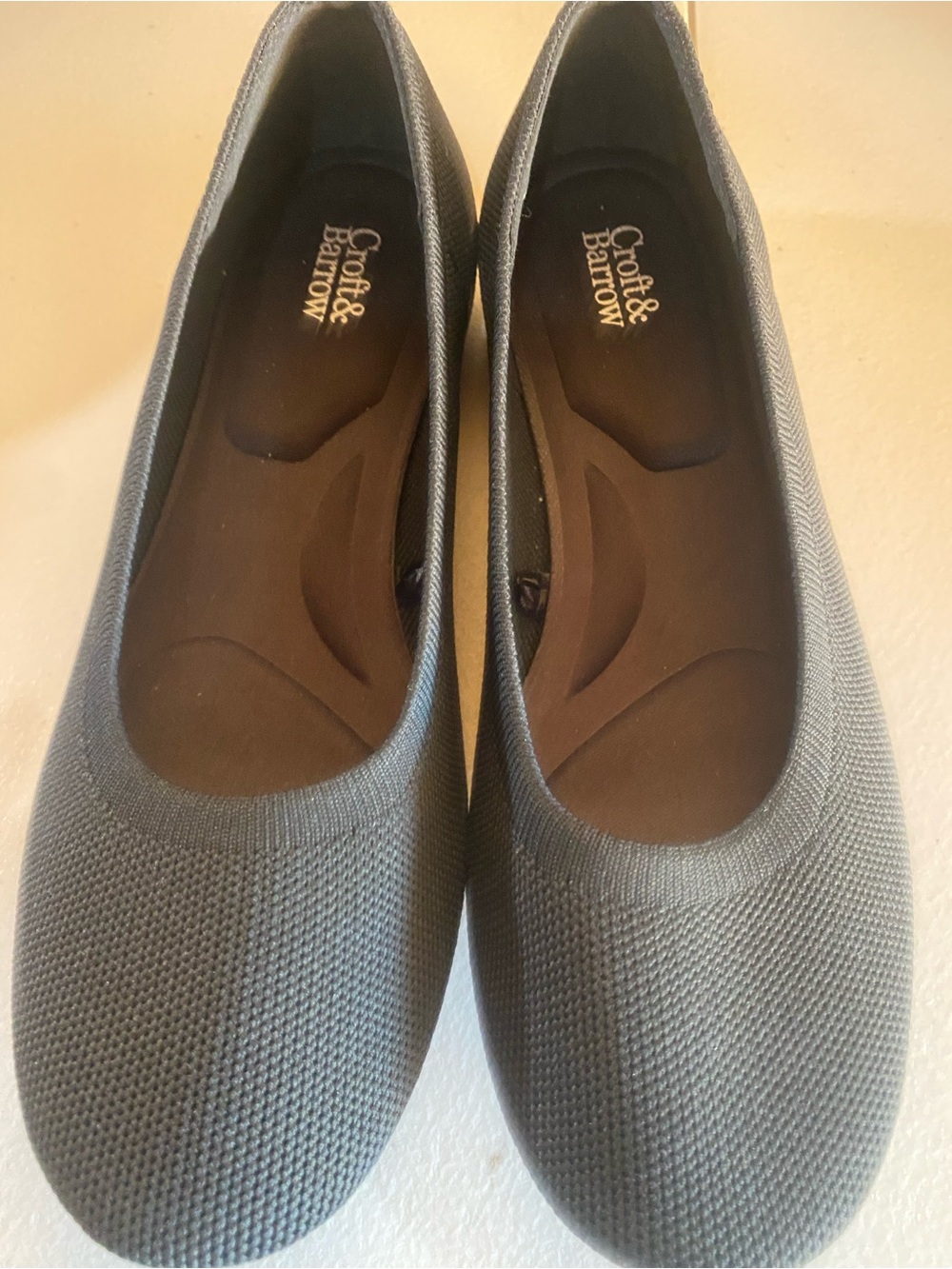 croft & barrow Women's Charcoal Knit Slip-On Flats